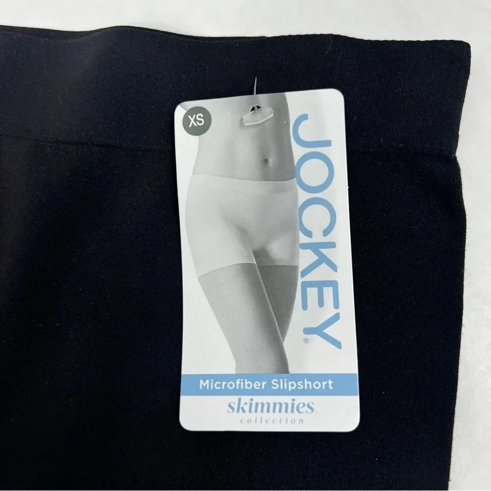 NEW Jockey Shapewear Black Short Length Microfiber Slipshort Skimmies Women’s XS